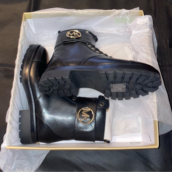NIB Michael Kors Tatum Combat Leather Boots - Picture 8 of 10